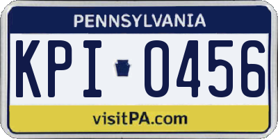 PA license plate KPI0456