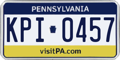 PA license plate KPI0457