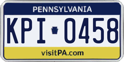PA license plate KPI0458