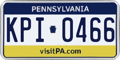 PA license plate KPI0466