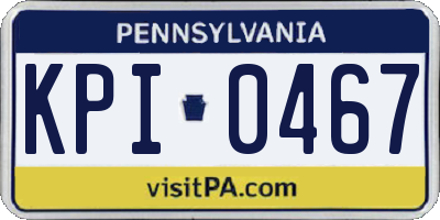 PA license plate KPI0467