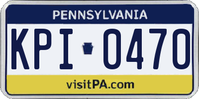 PA license plate KPI0470