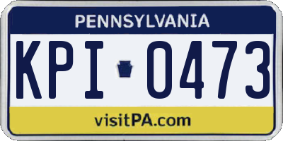 PA license plate KPI0473