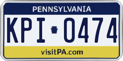 PA license plate KPI0474