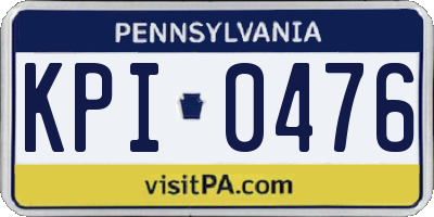 PA license plate KPI0476