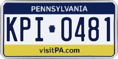 PA license plate KPI0481