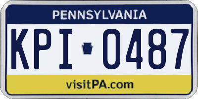 PA license plate KPI0487