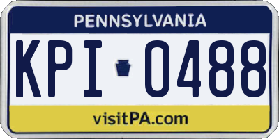 PA license plate KPI0488