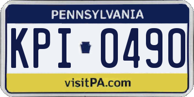 PA license plate KPI0490