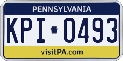 PA license plate KPI0493