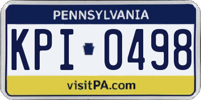PA license plate KPI0498
