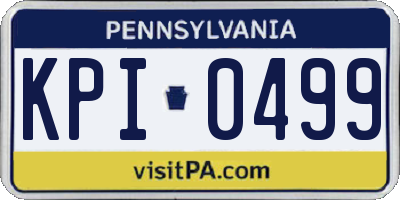 PA license plate KPI0499