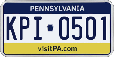 PA license plate KPI0501