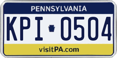 PA license plate KPI0504