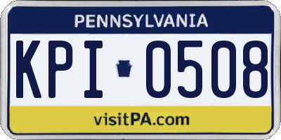 PA license plate KPI0508