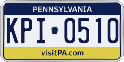 PA license plate KPI0510