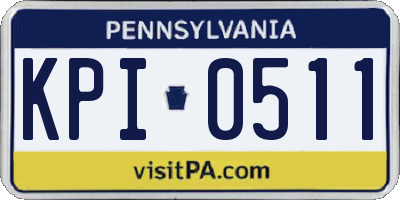PA license plate KPI0511