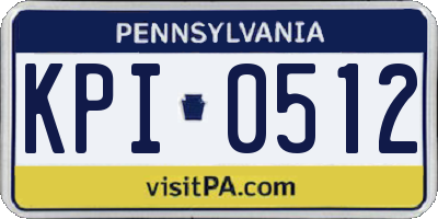 PA license plate KPI0512
