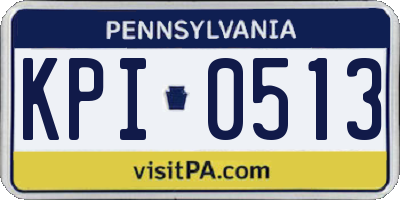 PA license plate KPI0513
