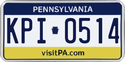 PA license plate KPI0514