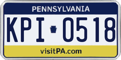 PA license plate KPI0518