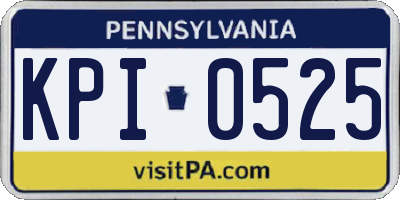 PA license plate KPI0525