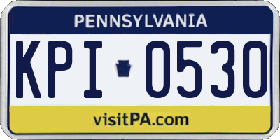 PA license plate KPI0530