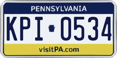 PA license plate KPI0534