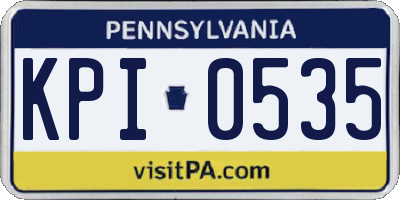 PA license plate KPI0535