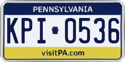 PA license plate KPI0536