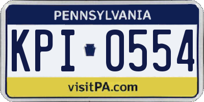 PA license plate KPI0554