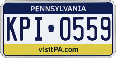PA license plate KPI0559