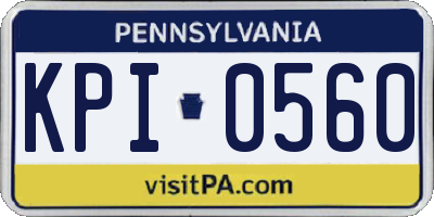 PA license plate KPI0560