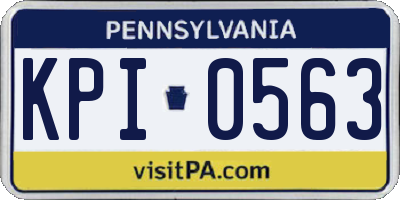 PA license plate KPI0563