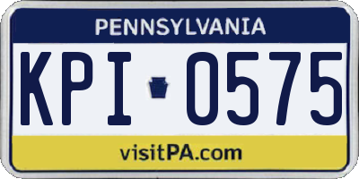 PA license plate KPI0575