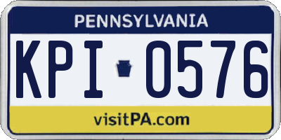 PA license plate KPI0576