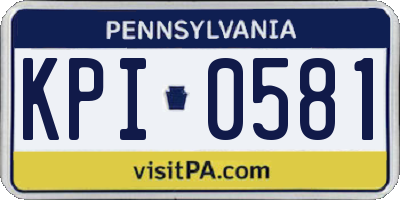 PA license plate KPI0581