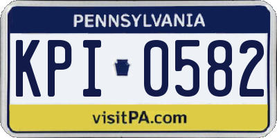 PA license plate KPI0582