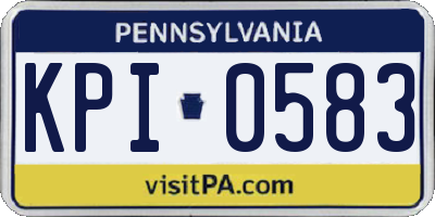 PA license plate KPI0583