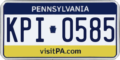 PA license plate KPI0585