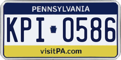 PA license plate KPI0586