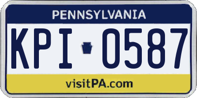 PA license plate KPI0587
