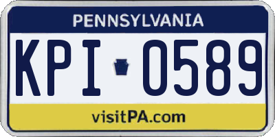 PA license plate KPI0589