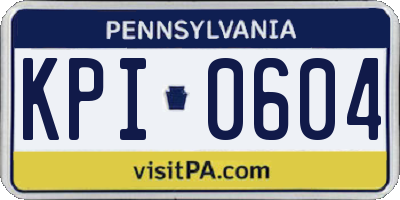 PA license plate KPI0604