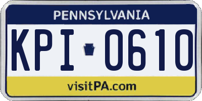 PA license plate KPI0610