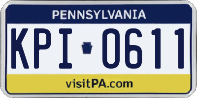 PA license plate KPI0611
