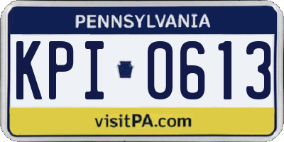 PA license plate KPI0613