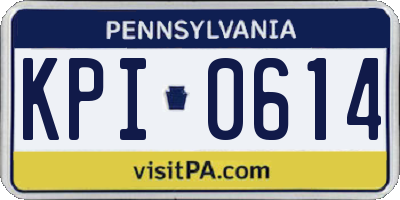 PA license plate KPI0614
