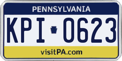 PA license plate KPI0623