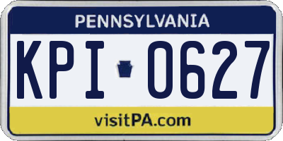 PA license plate KPI0627